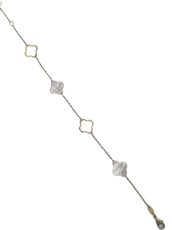 Bracelet avec trèfles blancs